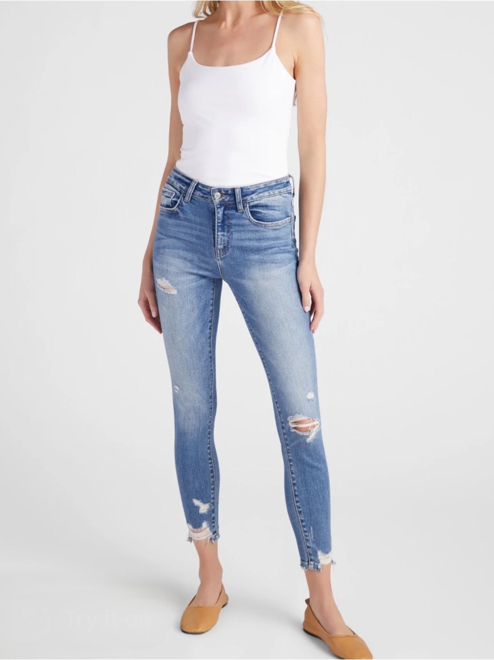 Flying Monkey Light Blue Distressed Skinny Jeans